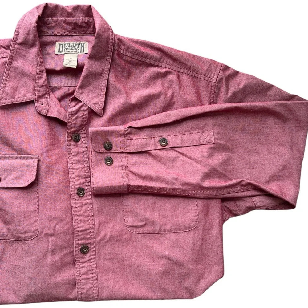 Duluth Trading Co. Men’s Red CoolMax Long Sleeve Button-Down Shirt Size XL